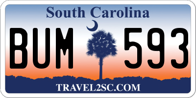 SC license plate BUM593