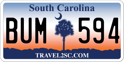 SC license plate BUM594