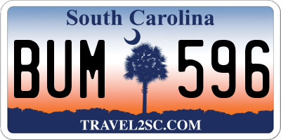 SC license plate BUM596