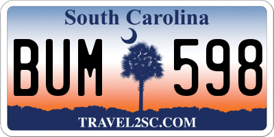 SC license plate BUM598