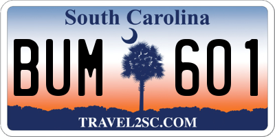 SC license plate BUM601