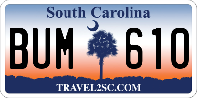 SC license plate BUM610