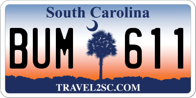 SC license plate BUM611