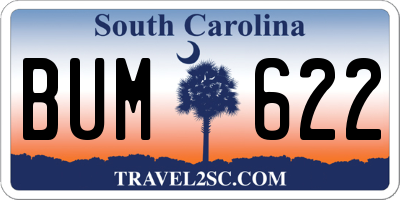 SC license plate BUM622