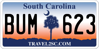 SC license plate BUM623
