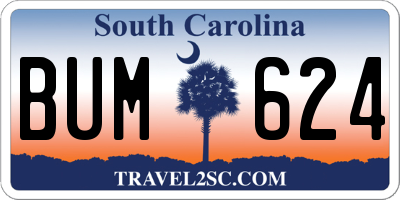 SC license plate BUM624