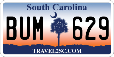 SC license plate BUM629
