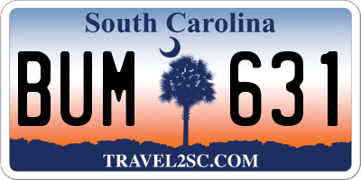 SC license plate BUM631