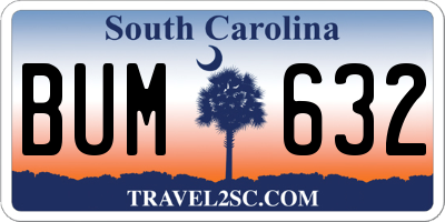SC license plate BUM632