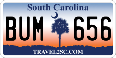 SC license plate BUM656