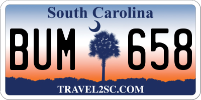 SC license plate BUM658