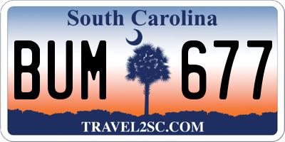 SC license plate BUM677