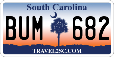 SC license plate BUM682