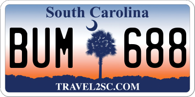 SC license plate BUM688