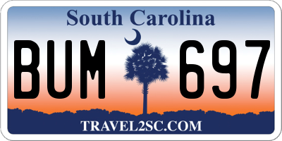 SC license plate BUM697