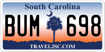 SC license plate BUM698