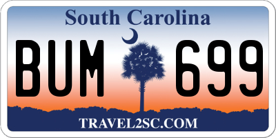 SC license plate BUM699