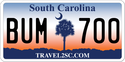 SC license plate BUM700