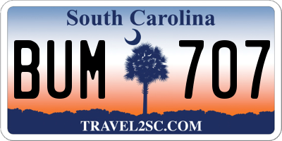 SC license plate BUM707