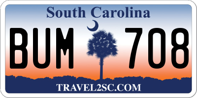 SC license plate BUM708