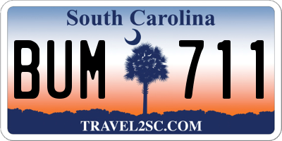 SC license plate BUM711