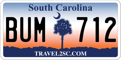 SC license plate BUM712