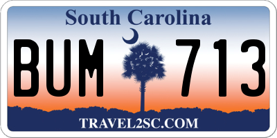 SC license plate BUM713