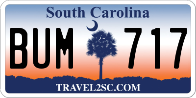 SC license plate BUM717