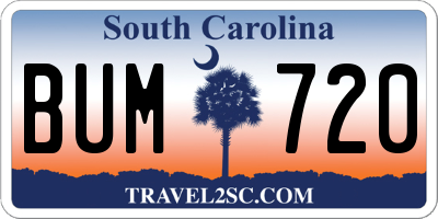 SC license plate BUM720