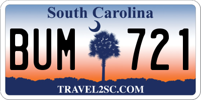 SC license plate BUM721