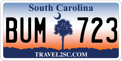 SC license plate BUM723