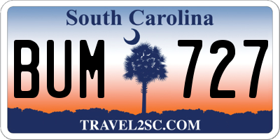 SC license plate BUM727