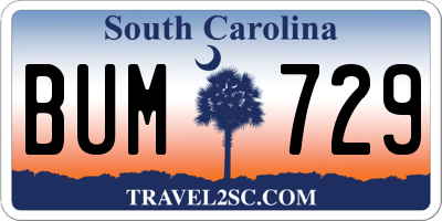 SC license plate BUM729