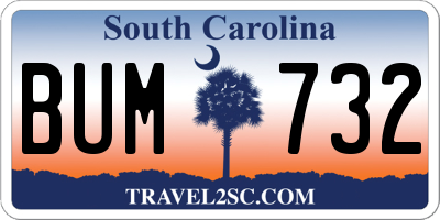 SC license plate BUM732