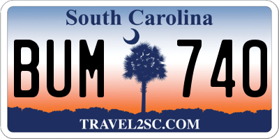 SC license plate BUM740