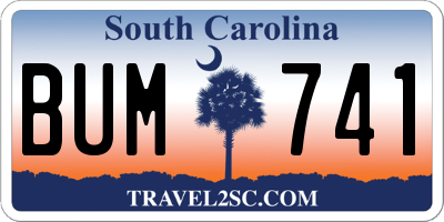 SC license plate BUM741