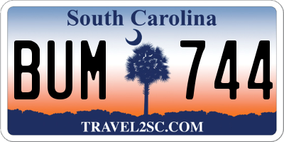 SC license plate BUM744