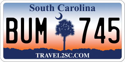 SC license plate BUM745