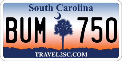 SC license plate BUM750