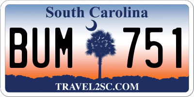 SC license plate BUM751