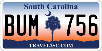 SC license plate BUM756
