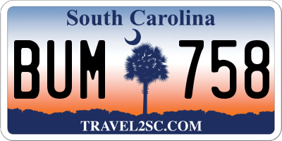 SC license plate BUM758