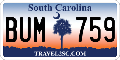 SC license plate BUM759