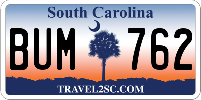 SC license plate BUM762