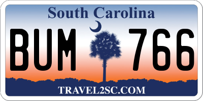 SC license plate BUM766