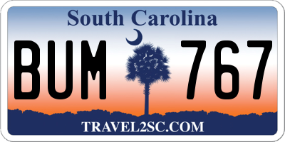 SC license plate BUM767