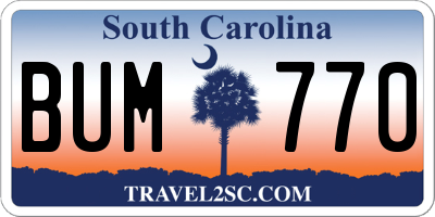 SC license plate BUM770