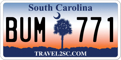 SC license plate BUM771
