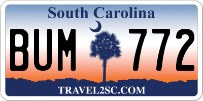 SC license plate BUM772
