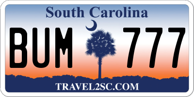 SC license plate BUM777